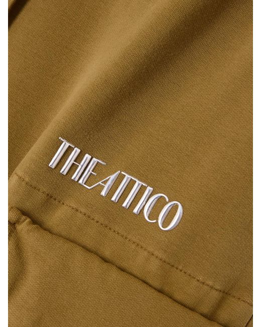 The Attico Natural Embellished Stretch-Cotton Jersey Wide-Leg Cargo Pants