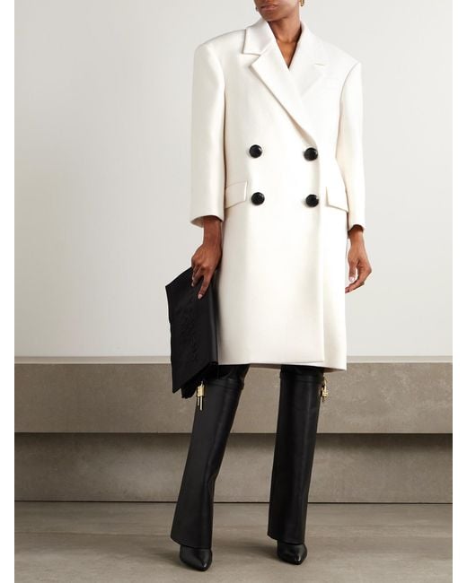Givenchy Natural Oversized Double-Breasted Wool Coat