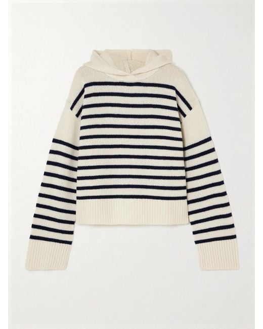 Pull À Capuche En Cachemire À Rayures Karolin Lisa Yang en coloris White