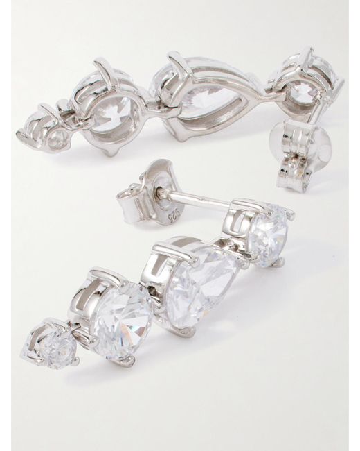 Completedworks White Rhodium-Plated Recycled Cubic Zirconia Earrings
