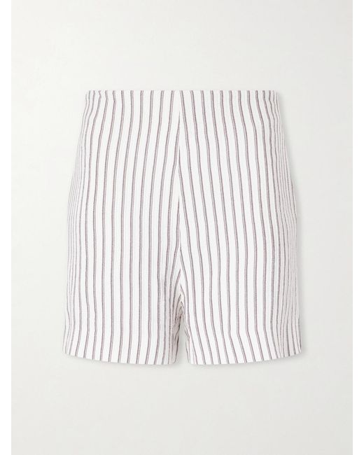 TOVE White Felix Striped-Printed Woven Shorts