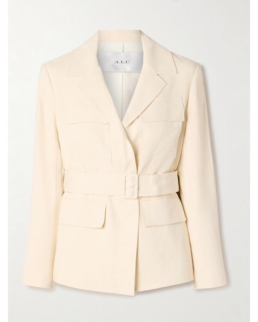 Blazer En Serge De Lin Mélangé À Ceinture Savannah A.L.C. en coloris Natural