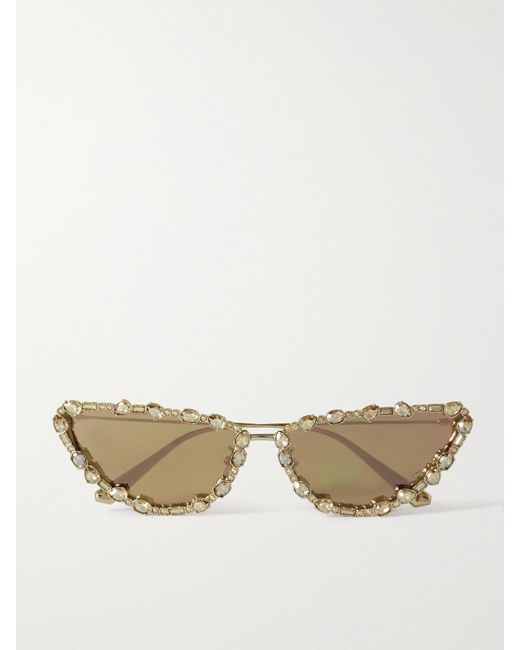 Dior Natural Missdior B1U Cat-Eye Crystal-Embellished-Tone Sunglasses