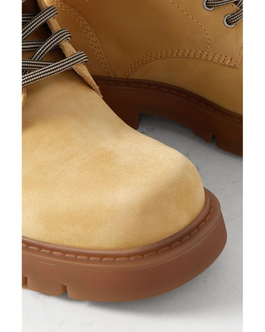 Bottega Veneta Brown Haddock Intrecciato Leather-Trimmed Nubuck Ankle Boots