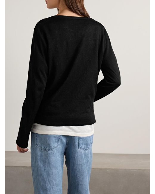 The Row Black Jheel Cardigan Aus Einer Leinenmischung