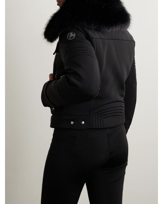 Fusalp Black Maeli Skijacke Mit Kapuze Und Faux-Fur-Besatz