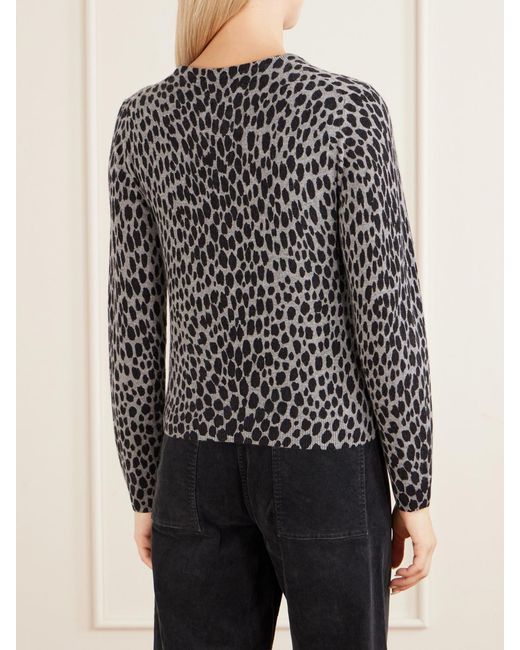 Nili Lotan Black Keelah Leopard-Jacquard Cashmere Cardigan
