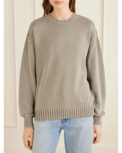 Aimé Leon Dore Natural Inside-Out Crewneck Cotton Sweater
