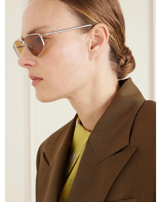 Prada Natural Aviator-Style-Tone Sunglasses