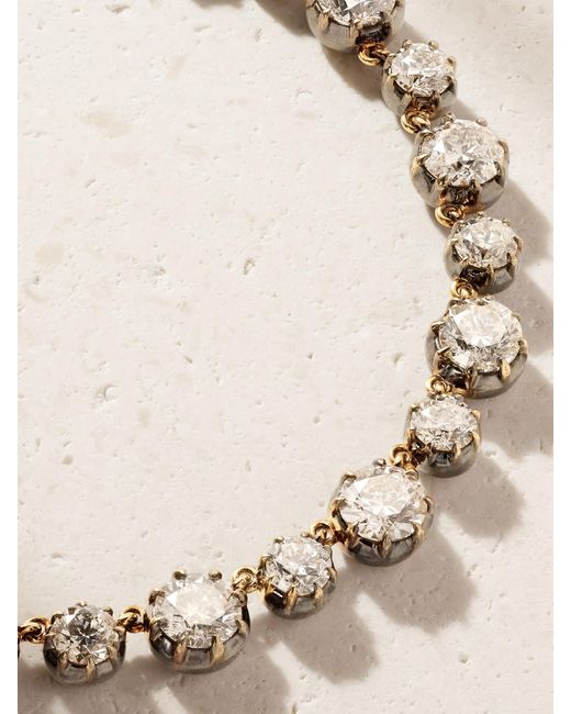 Marlo Laz Natural Georgian Rhodium-Plated 14-Karat Diamond Necklace