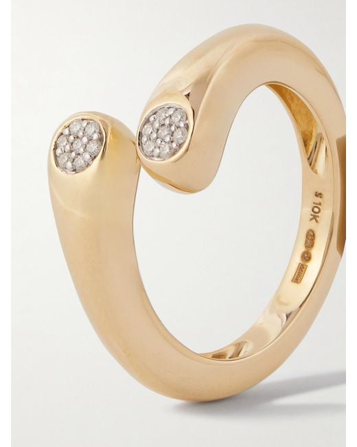 Bague En Or 10 Carats (416/1000) Et Diamants Hug STONE AND STRAND en coloris Natural