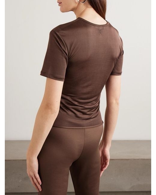 The Park Brown Luna Semi-Sheer Lyocell T-Shirt