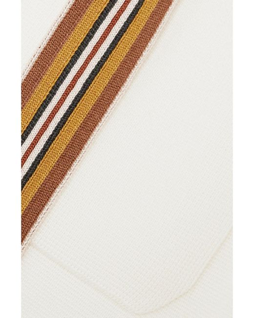 Loro Piana White Belted Silk And Cotton-Blend Cardigan