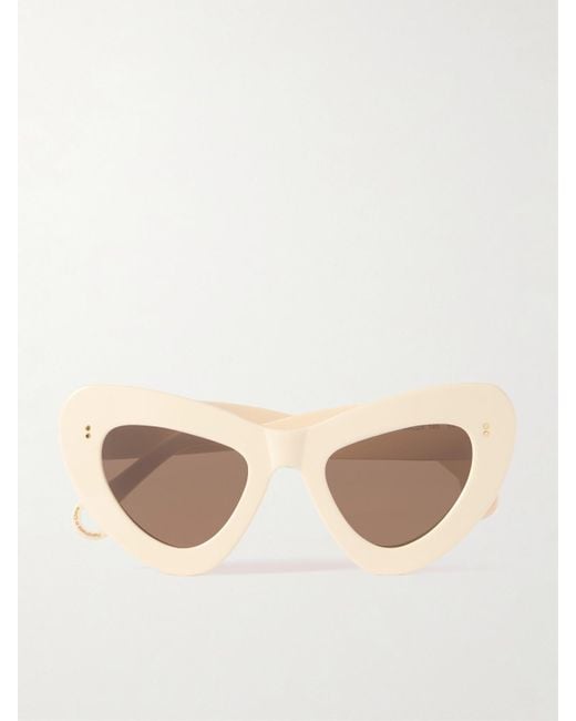 J.W. Anderson Natural Butterfly Cat-Eye Acetate Sunglasses