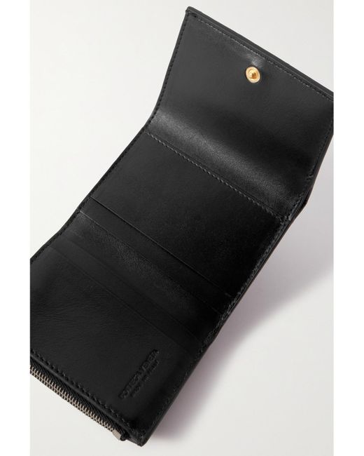 Bottega Veneta Black Intrecciato Leather Wallet