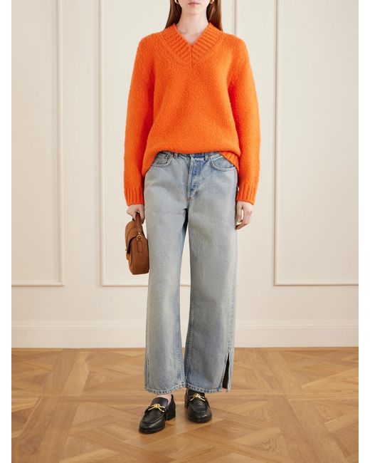The Elder Statesman Orange Sundance Brushed Cashmere Sweater