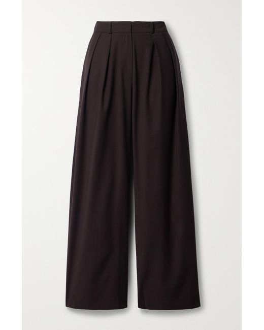 Frankie Shop Ripley Pleated Woven Wide-leg Pants in Black | Lyst