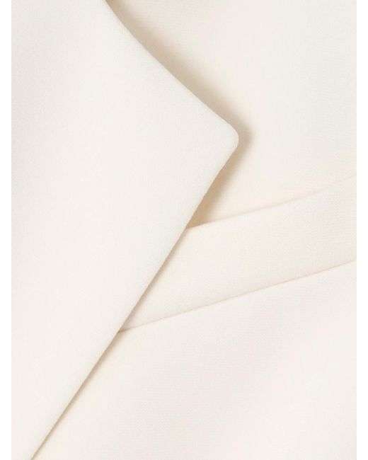 Another Tomorrow White Double-Breasted Asymmetric Jersey Blazer