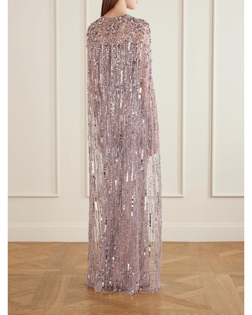 Jenny Packham Pink Ruby Sequined Tulle Gown
