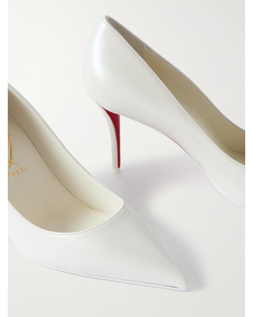 Christian Louboutin White Miss Z 80 Leather Pumps