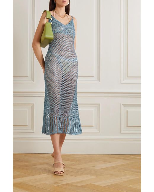 Cult Gaia Multicolor Silena Crochet-Knit Midi Dress