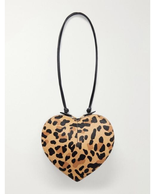Alaïa White Le Coeur Leopard-Print Leather-Trimmed Calf Hair Shoulder Bag