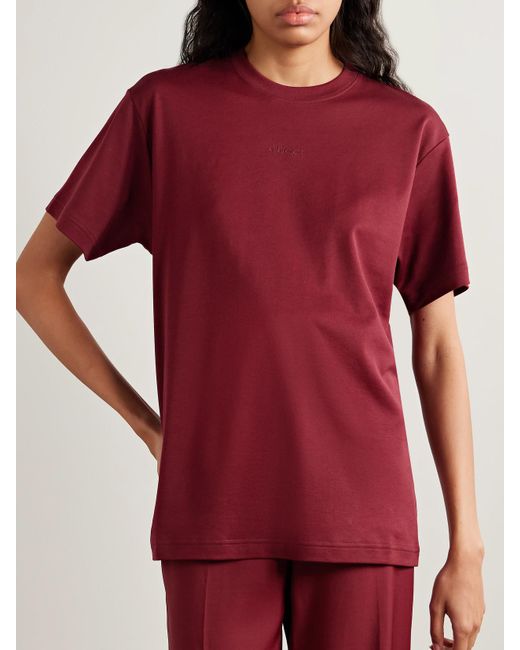 Gucci Red T-Shirt Aus Baumwolljersey Mit Logo, Grösse
