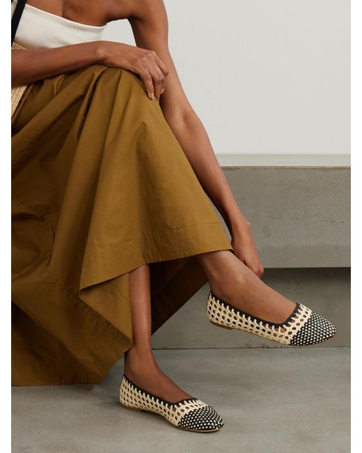 Staud Natural Nell Ballerinas Aus Geflochtenem Leder