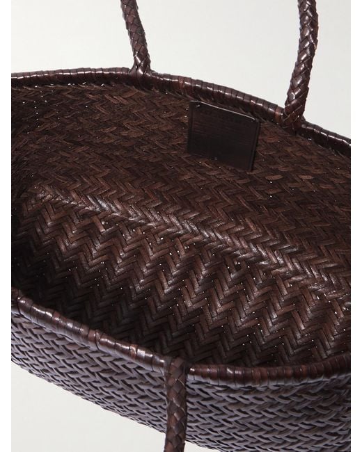 Dragon Diffusion Black Bamboo Triple Jump Woven Leather Tote