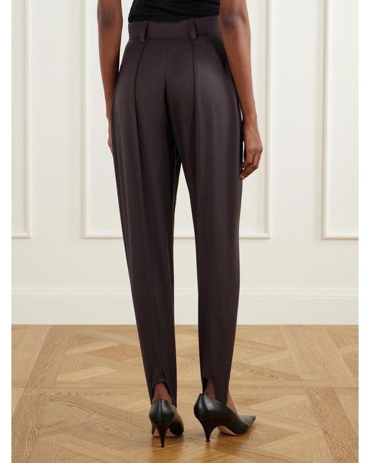 Stella McCartney Brown Tapered Wool-Flannel Stirrup Pants