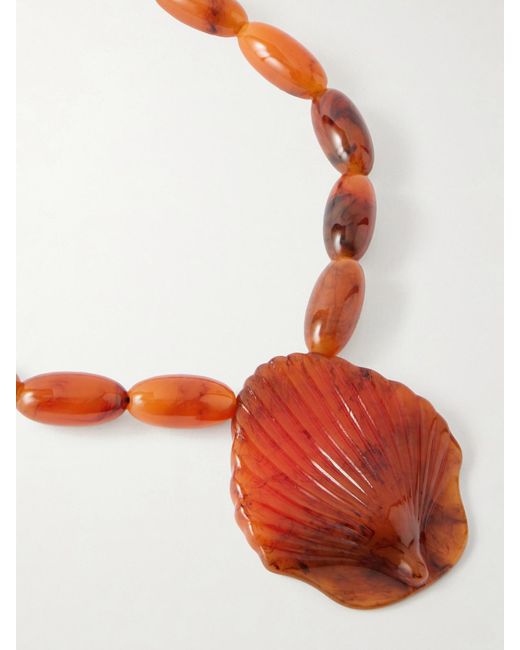 Julietta White Tone, Shell And Resin Necklace