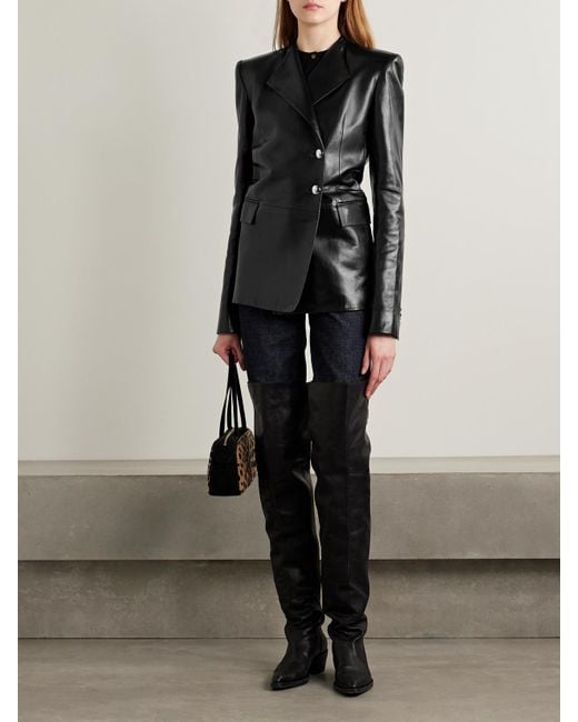 Khaite Black Elona Leather Jacket