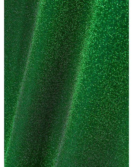 Oseree Green Lumière Maxikleid Aus Metallic-Stretch-Strick Mit Cut-Out Und Ketten