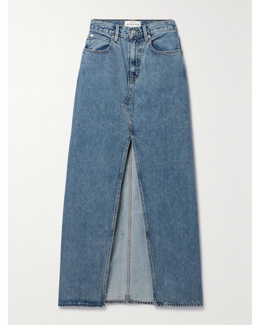 SLVRLAKE Denim Blue Dallas Organic Denim Maxi Skirt
