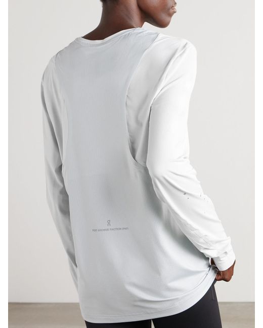 On Shoes White Post Archive Facti Paneled Mesh And Stretch-Jersey T-Shirt