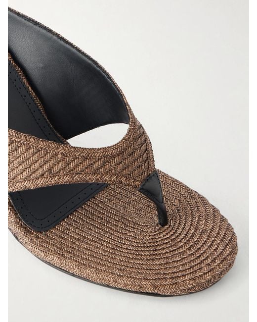Alaïa Brown Tong 75 Suede Wedge Sandals