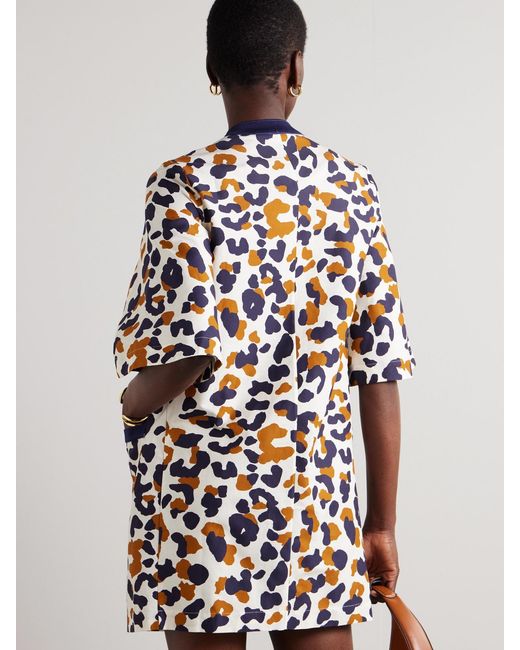 Eres Blue Coquillage Marée Printed Cotton And Silk-Blend Twill Coverup