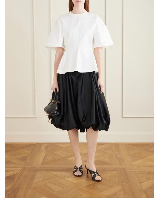 Balenciaga White Shaped Flared Cotton-Jersey T-Shirt