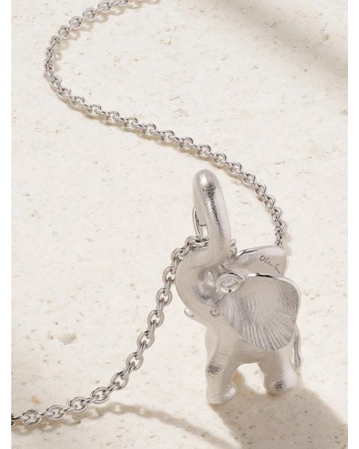Ole Lynggaard Copenhagen Natural Elephant Kette Aus 18 Karat Weißgold Mit Diamant