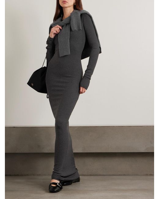 TERNE Long Sleeved Crew Neck Ribbed Stretch-Jersey Maxi Dress in Black | Lyst UK TERNE Long Sleeved Crew Neck Ribbed Stretch-Jersey Maxi Dress in Black | Lyst UK