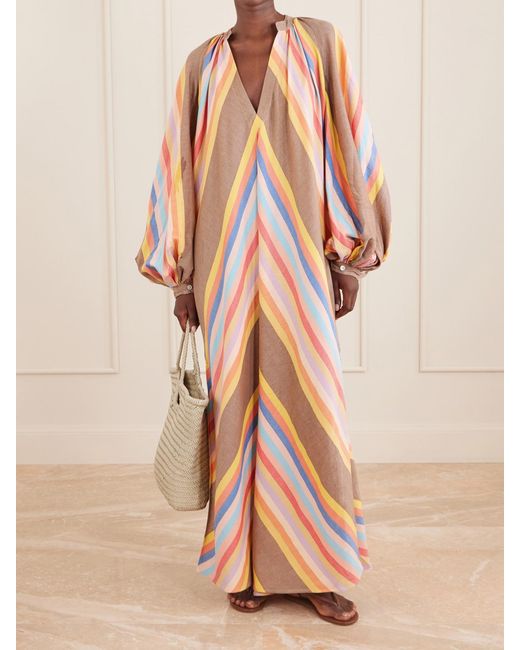 Marrakshi Life White Striped Cotton Maxi Dress