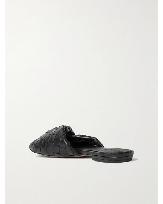 Bottega Veneta Black Blink Intrecciato Leather Slides