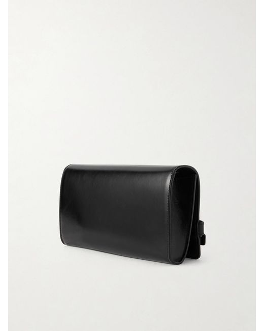 Balmain Black Shuffle Buckled Leather Shoulder Bag