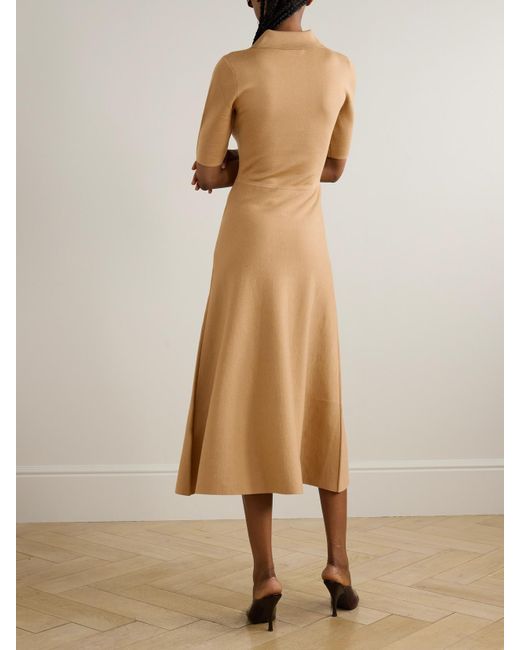 Gabriela Hearst Natural Bradley Wool, Silk And Cashmere-Blend Midi Dress