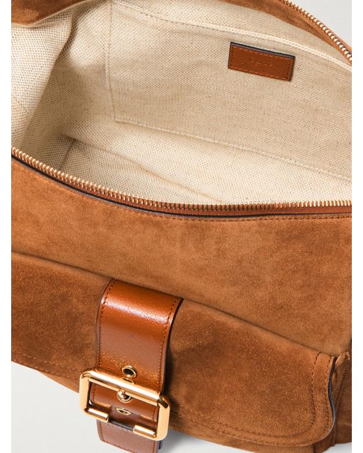 Sac Porté Épaule En Daim À Finitions En Cuir Camera Chloé en coloris Brown