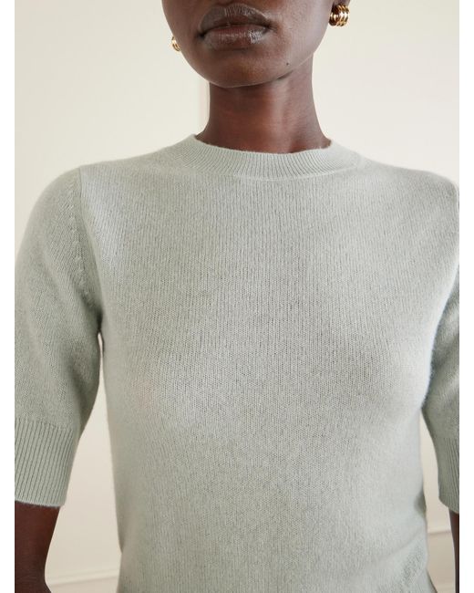 LeKasha White Chypre Organic Cashmere T-Shirt