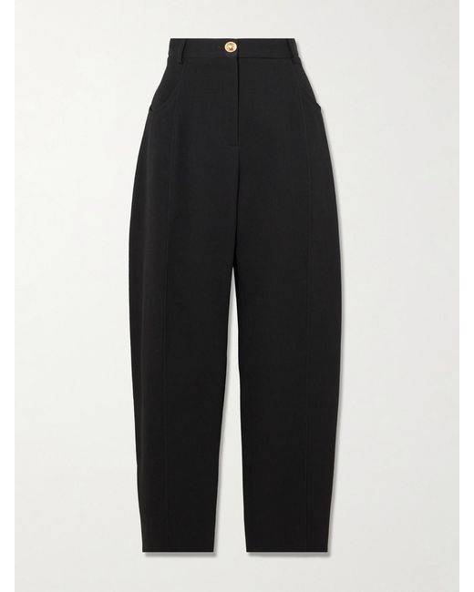 Blazé Milano Black Embellished Paneled Twill Tapered Pants