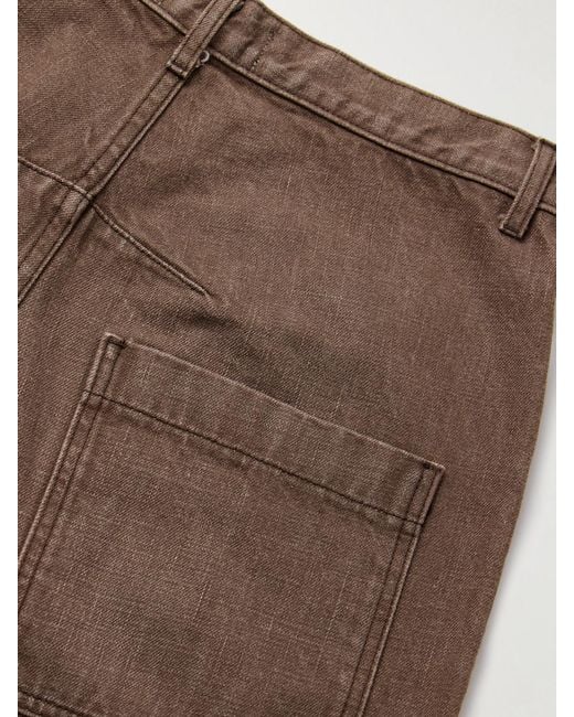 Nili Lotan Brown Shon Mid-Rise Barrel-Leg Jeans