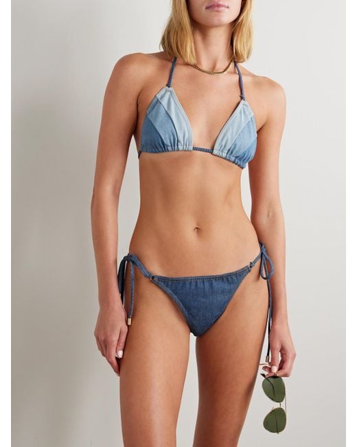 Zimmermann Blue Tallow Denim Triangle Bikini