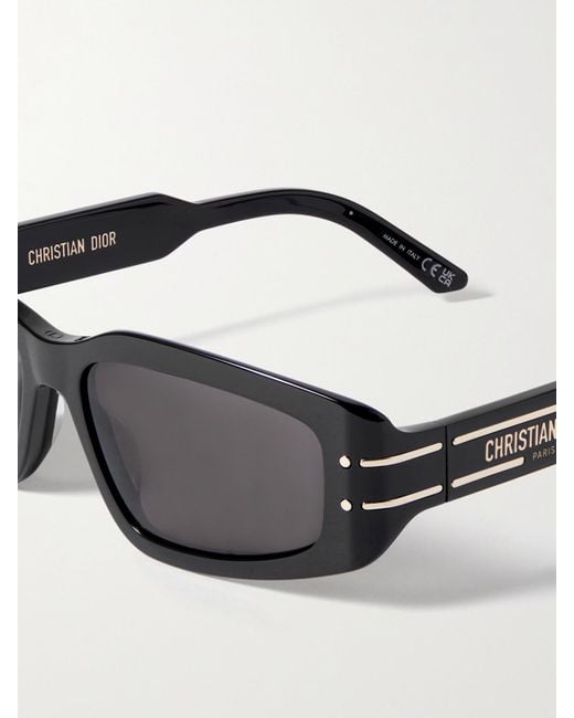 Dior Black Diorsignature S9U Rectangular-Frame Acetate And-Tone Sunglasses